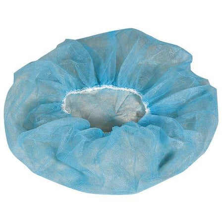 Bouffant Cap, Polypropylene, 24 in Dia., Blue, L, 1000 PK