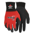 Coated Gloves, Foam Nitrile, Foam, Palm, 4 Abrasion Level, Black, Red, XL (10) 1 PR