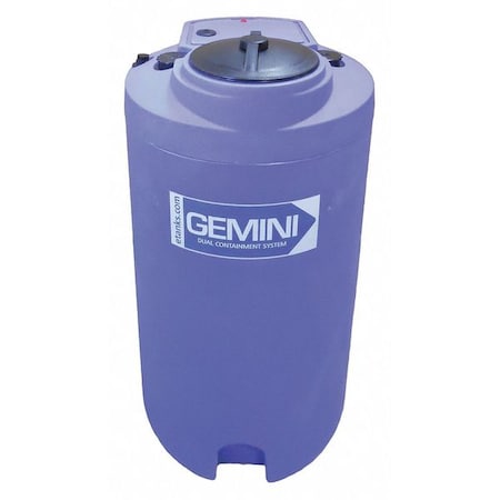 Storage Tank, Double Wall Vertical, LDPE 1.9, Blue, 40 Gal Dome