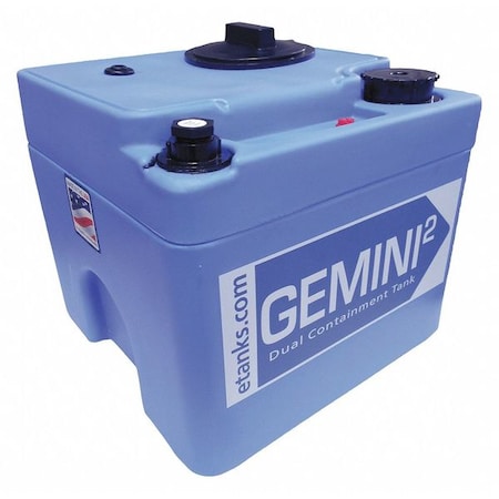 Storage Tank, Double Wall Square, LDPE 1.9, Blue, 5 Gal