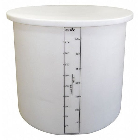 Storage Open Top Process Chemical Tank, Vertical, LDPE, Nat, 300 Gal