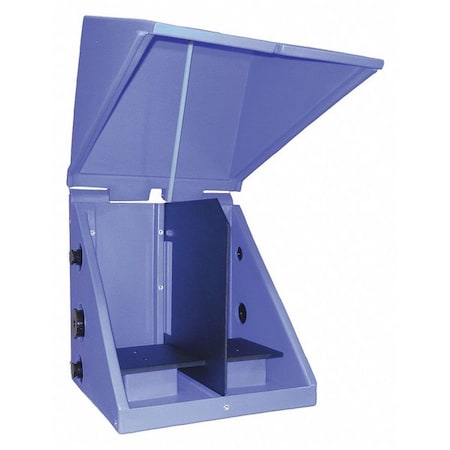 ProChem Pump Containment Enclosure w/Cover & Divider, Holds 2 Pump, 22"Lx18-1/2"Wx22"H, Blue
