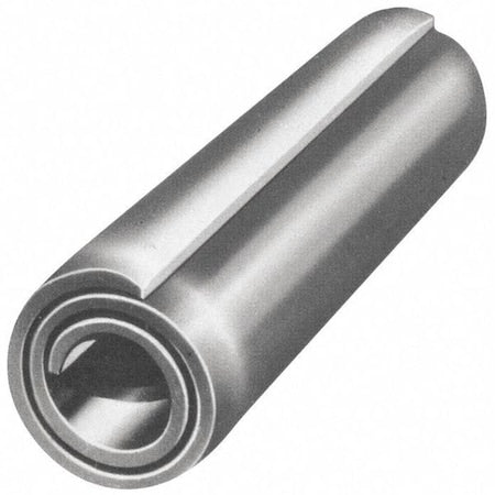 Coiled Spring Pin, 3/8 in Outside Dia, 3-1/2 in L, Steel, 5 PK