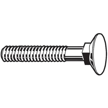 Square Neck Plow Bolt, 3/8"-16 Thrd Sz, 1 1/2 in L, Countersunk Head, Steel, Zinc-Plated, 25 PK