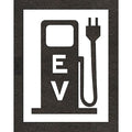 Pavement Stencil, Combination Set, Electric Car Logo, 48 in Character Height, Not Applicable Font