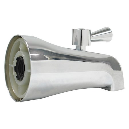 Tub Diverter Spout, 3/4 in Connection Size, IPS Connection, 5-1/4 in Spout Reach, Metal, Chrome