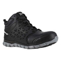 Men's Athletic High-Top Shoe, Alloy Toe, Leather Upper, Rubber Outsole, Lace Up, Black, 15 M
