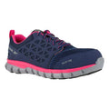 Women's Athletic Shoe, Alloy Toe, Mesh Upper, Rubber Outsole, Lace Up, Navy, 11 1/2 W