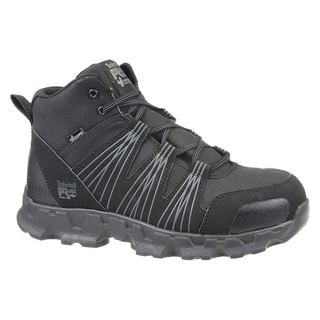 Men's Athletic High-Top Shoe, Synthetic Leather Upper, Polyurethane Outsole, Black, 9 1/2