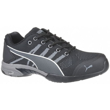 Women's Athletic Shoe, Steel Toe, Mesh Upper, Rubber Outsole, Lace Up, Black, 7 1/2 C