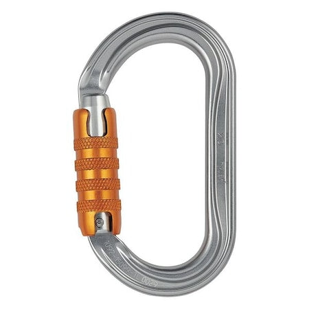 Carabiner, Auto-Lock, 4" Length, 51/64" Gate Opening, Aluminum, Gray