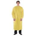 Gown, Polyethylene, Bound, 2.7 mil, 64 in, Yellow, M, 50 PK