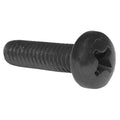 #8-32 x 3/8 in Phillips Pan Machine Screw, Black Oxide Steel, 100 PK