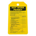 Permit Tag, Hot Work Permit, Cardstock, 5 3/4 in H x 3 1/4 in W, Yellow, Rectangle, 25 PK