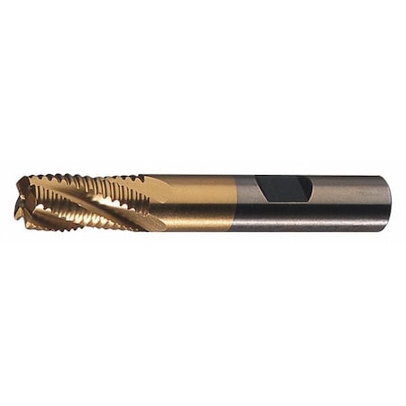 3-Flute PM+ HSS-E Square CC Single Course Roughing EndMill Cleveland PMRC-TN TiN 1/4x1/4x1/4x2-1/16