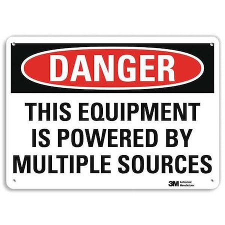 Plastic Danger Sign,4 Holes,10"x7", U1-1072-NP_10X7