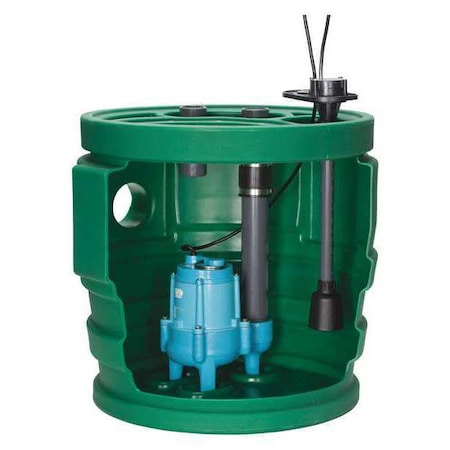 Sewage Ejector System, 2/5 hp, 120V AC