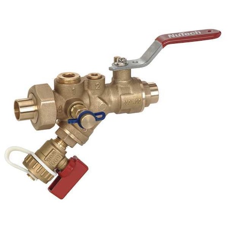 Combination Strainer Valve,3/4 In,Sweat