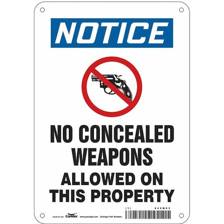 Safety Sign, 10 in Height, 7 in Width, Vinyl, Horizontal Rectangle, English, 449M03