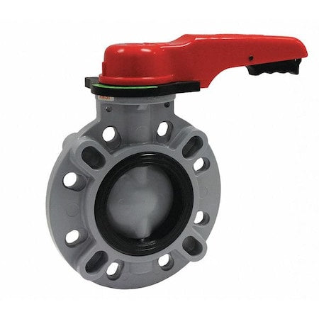 Valve,Wafer,CPVC,4" Pipe Sz,Lever Handle