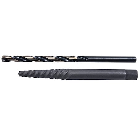 2PC HD HSS Black & Gold Jobber Drill 5/32 and Screw Extractor No 3 Set Cle-Line 1864