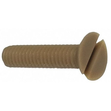 M10-1.50 x 25 mm Slotted Flat Machine Screw, Plain PEEK, 10 PK