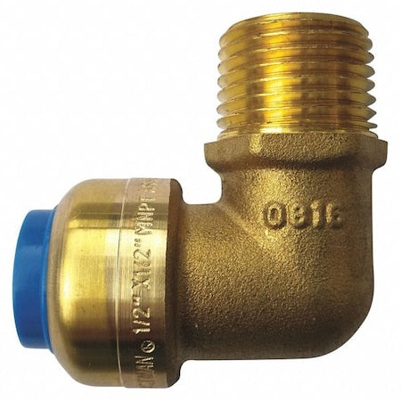 Elbow, 1/2 in x 1/2 in Tube Size, Brass, Brown