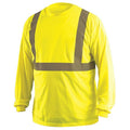 Unisex Long Sleeve T-Shirt, Polyester, Pullover, Yellow, 5XL
