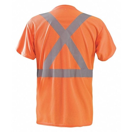 Unisex Long Sleeve T-Shirt, Polyester, Pullover, Orange, XL
