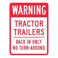 No Trucks Traffic Sign, 18 in H, 12 in W, Aluminum, Vertical Rectangle, English, T1-1447-HI_12x18