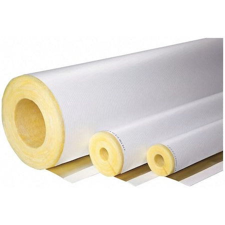 Pipe Insulation, 2-1/8" OD, 3 ft. L, Fiberglass, 1/2 in Wall