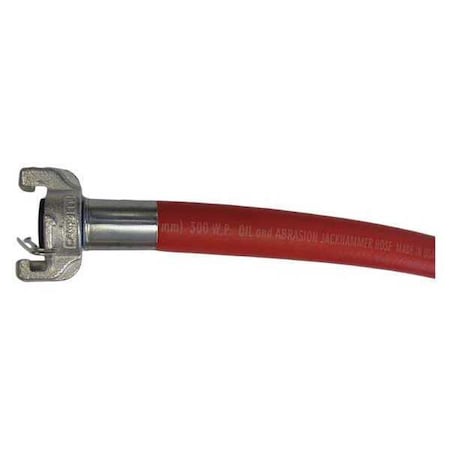 1" x 50 ft EPDM Coupled Air Hose 140 psi Red