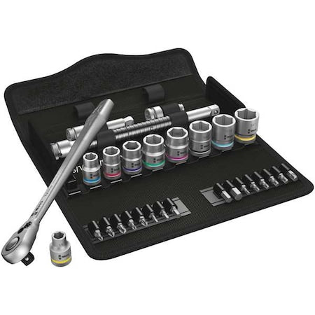 3/8" Drive Ratchet Set SAE, Torx, 1/4 to 3/4 in, Chrome, 29-Pieces