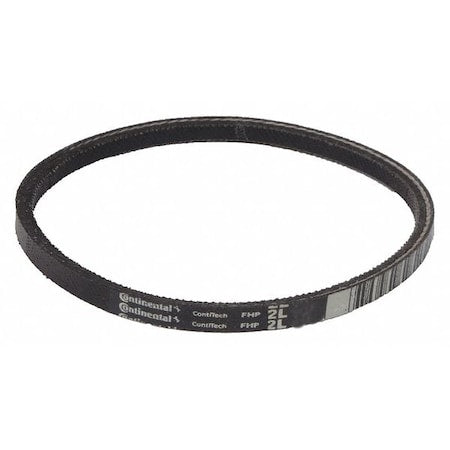 2L120 FHP V-Belt, 12 in Outside Length, 1/4 in Top Width, 11/64" Thickness, 1 Ribs