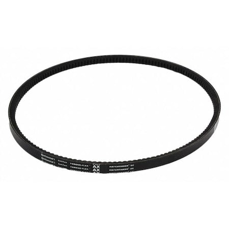 AX136 Cogged, Classical V-Belt, 138 in Outside Length, 1/2 in Top Width, 5/16" Thickness, 1 Ribs
