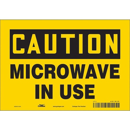 Safety Sign Radiofrequency/Microwave, 7 in H, 10 in W, Vinyl, Vertical Rectangle, 451X06
