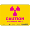 Radiation Safety Sign, 7 in H, 10 in W, Polyethylene, Vertical Rectangle,451Y84
