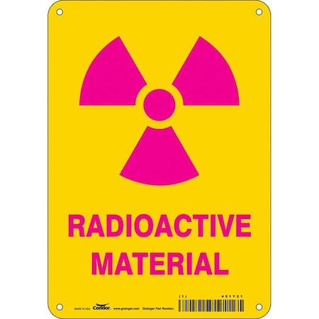 Safety Sign, 10 in Height, 7 in Width, Polyethylene, Horizontal Rectangle, English, 451Y21