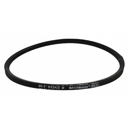 3V280 Wedge V-Belt, 28 in Outside Length, 3/8 in Top Width, 5/16" Thickness, 1 Ribs