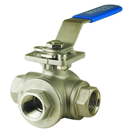 3/8" NPT Stainless Steel Ball Valve 3-Way