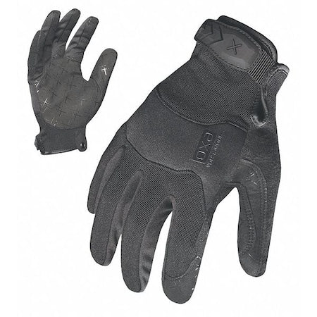 Tactical Glove, Synthetic Leather Palm, 8-1/2" Length, Hook-and-Loop Cuff, Full Finger, Black