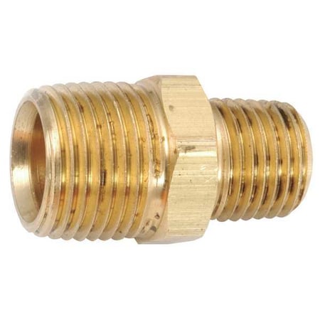 Low Lead Brass Nipple, MNPT, 1/4" x 1/8" Pipe Size