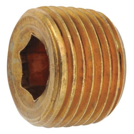 Brass Countersink Plug, MNPT, 1/8" Pipe Size