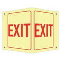 Exit Sign, Recycled Aluminum, 7-1/2" W, 6" H, Exit, White