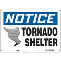 Notice Tornado Shelter, 14 in W x 10 in H, Horizontal Rectangle, Aluminum, 465T53