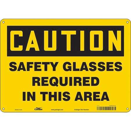Safety Sign, 10 in Height, 14 in Width, Polyethylene, Horizontal Rectangle, English, 466V54