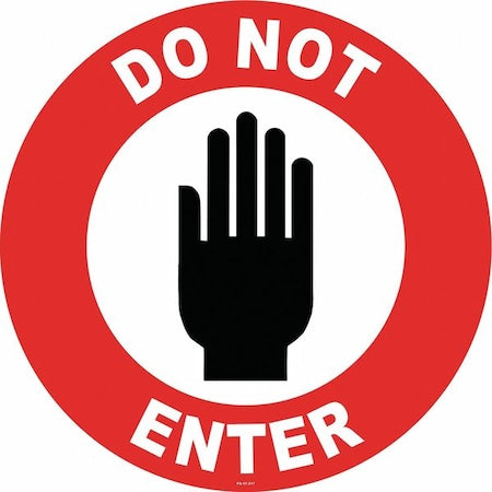 Anti-Slip Floor Sign, 17 in H, 17 in W, Vinyl, Circle, English, FS-17-317