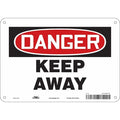 Danger, KEEP AWAY, 10 in W x 7 in H, Vertical Rectangle, Aluminum, 479D72