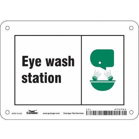 Eye Wash Station, 7 in W x 5 in H, Horizontal Rectangle, Aluminum, 470Y94