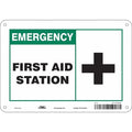 First Aid Station, 10 in W x 7 in H, Vertical Rectangle, Polyethylene, 471U85